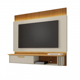 Painel Paris c/ LED TV65 Off Cinamomo Ripado 2075817 Bechara FORA DE LINHA