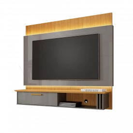 Painel Paris c/ LED TV65 Titanium Cinamomo 2075836 Bechara FORA DE LINHA