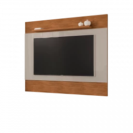 Painel Para Tv MDP Quasar 1.58 até 60 Off White Cedro Casa D Móveis