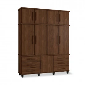 Guarda Roupa Triplex Prisma 4 Ptas Noce 06300NC Fabrimóveis