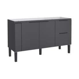 Gabinete de Cozinha Para Pia de 150 em Madeira Cisne 2 Gavetas Preto - Cozimax