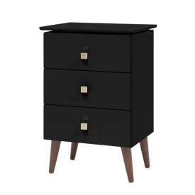 Mesa de cabeceira Liv 3 Gav Preto Maria Moveis
