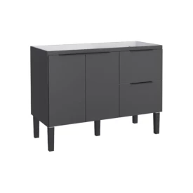 Gabinete de Cozinha Para Pia de 120 em Madeira Cisne 2 Gavetas Preto - Cozimax
