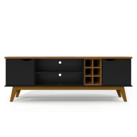 Rack Prism com Adega 1.8 Preto Cumaru Patrimar Móveis 