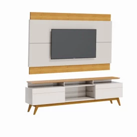 Rack com Painel classic +2G 1.8 Off White Nature Imcal Móveis 73633-11933