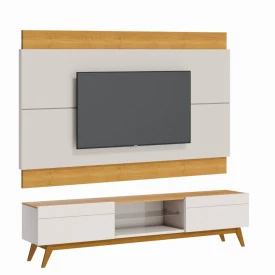 Rack com Painel classic 2G 2.2 Off White Nature Imcal Móveis 73733-10833