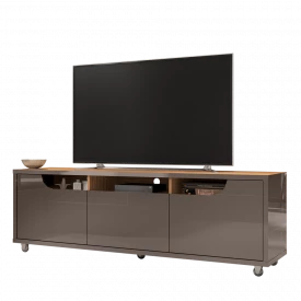 Rack Jersey 1.6 1 Gaveta Cinza Perola/Noce Casa D Móveis FORA DE LINHA