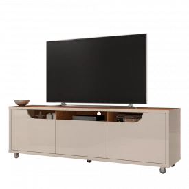 Rack Jersey 1.6 1 Gaveta Off White/Cedro Casa D Móveis Sala