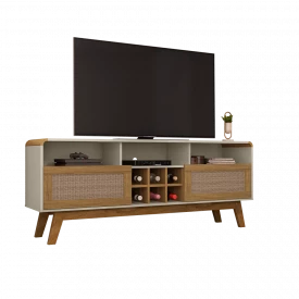 Rack Larimar Adega Off White Cinamomo Rattan 2075849 Bechara