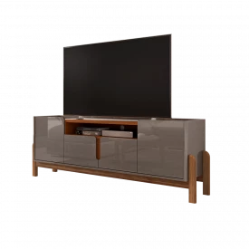 Rack Lizz 1,90 m Cinza Perola Cedro Casa D Móveis Sala FORA DE LINHA