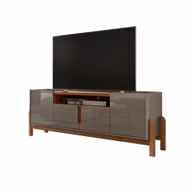 Rack Lizz 1,70 m Cinza Perola Cedro Casa D Móveis Sala FORA DE LINHA