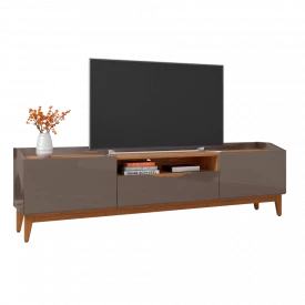 Rack Ravena 1.8 Cinza Perola Noce 2 Portas Casa D Móveis 