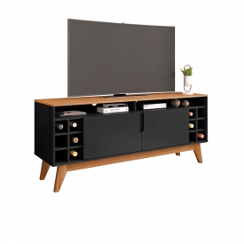 Rack Wine 1,35 m Preto Noce Casa D Móveis Sala