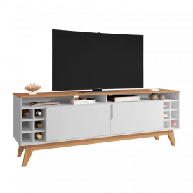 Rack Wine 1,60 m Branco Noce Casa D Móveis Sala